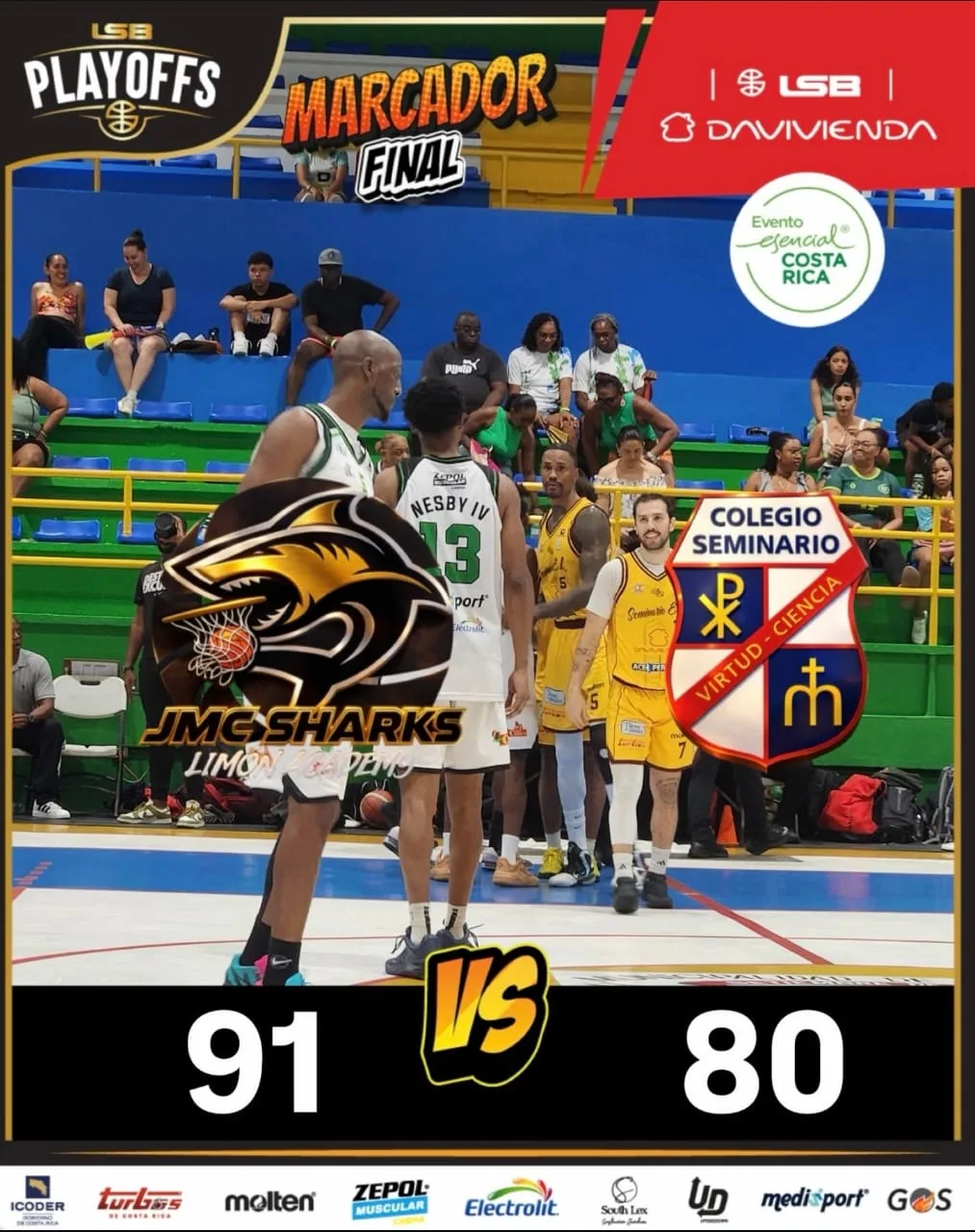 Limón Sharks avanza a semifinales! El conjunto caribeño barre la serie ante Seminario E.L.Cv